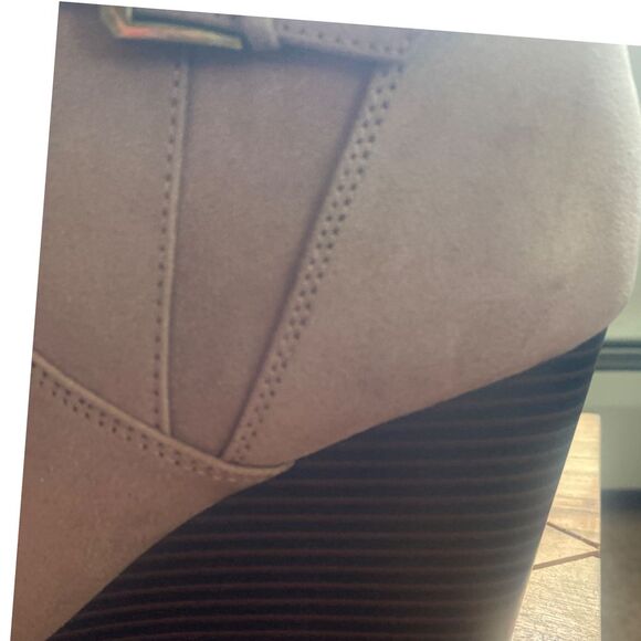 Market and Spruc Stylish Taupe Ankle Boots Wedge Heel BuckleBooties. NWOT - Picture 3 of 8